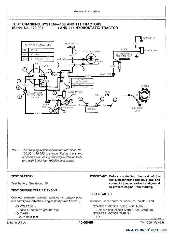 wiring diagram for john deere 111
