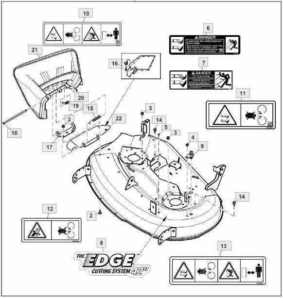 john deer 42 inch mower deck diagram