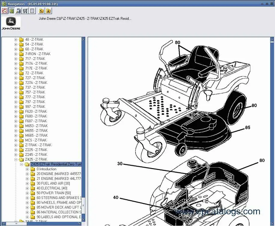 john deere 72d mower lift parts diagram
