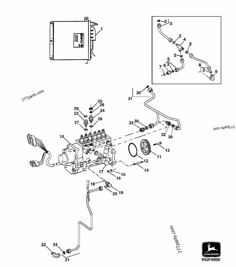john deere 350 dozer injection pump diagram