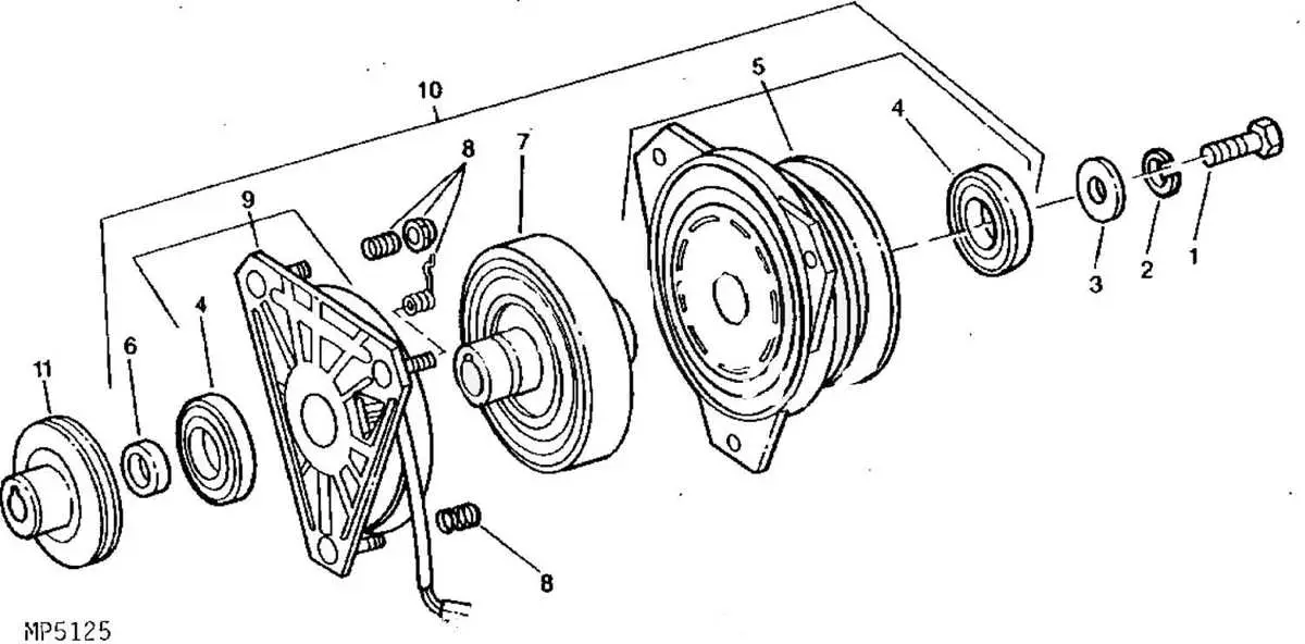 6100 d john deere pto clutch diagram