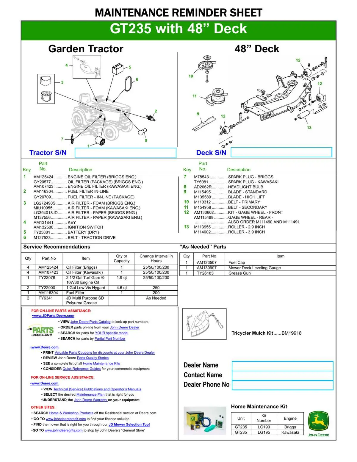 john deere lx277 48c belt diagram