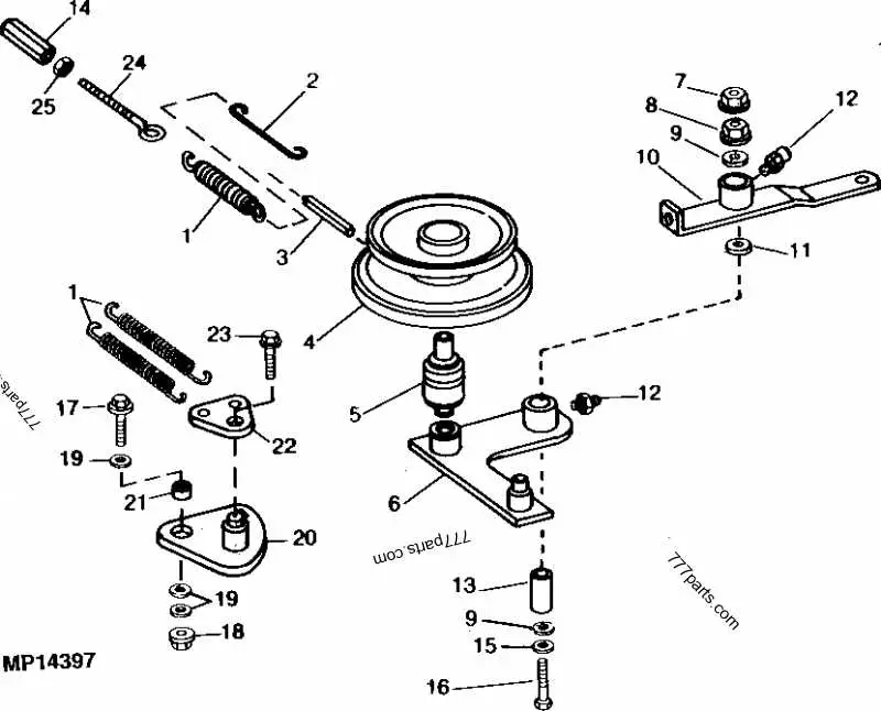 diagram for belt on 50 john deere mower deck