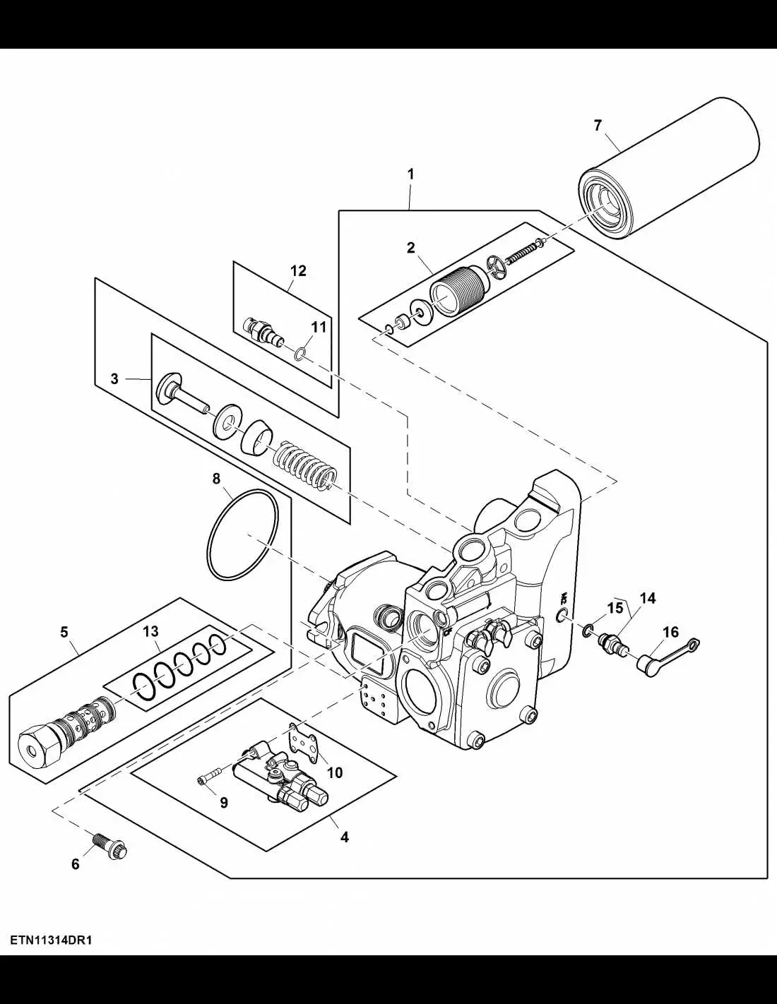 john deere hydraulic pump parts diagram
