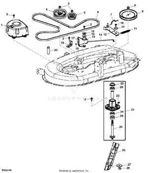 john deere 102 deck belt diagram
