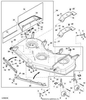 john deere 1023e 54 inch cut mower deck attachment diagram