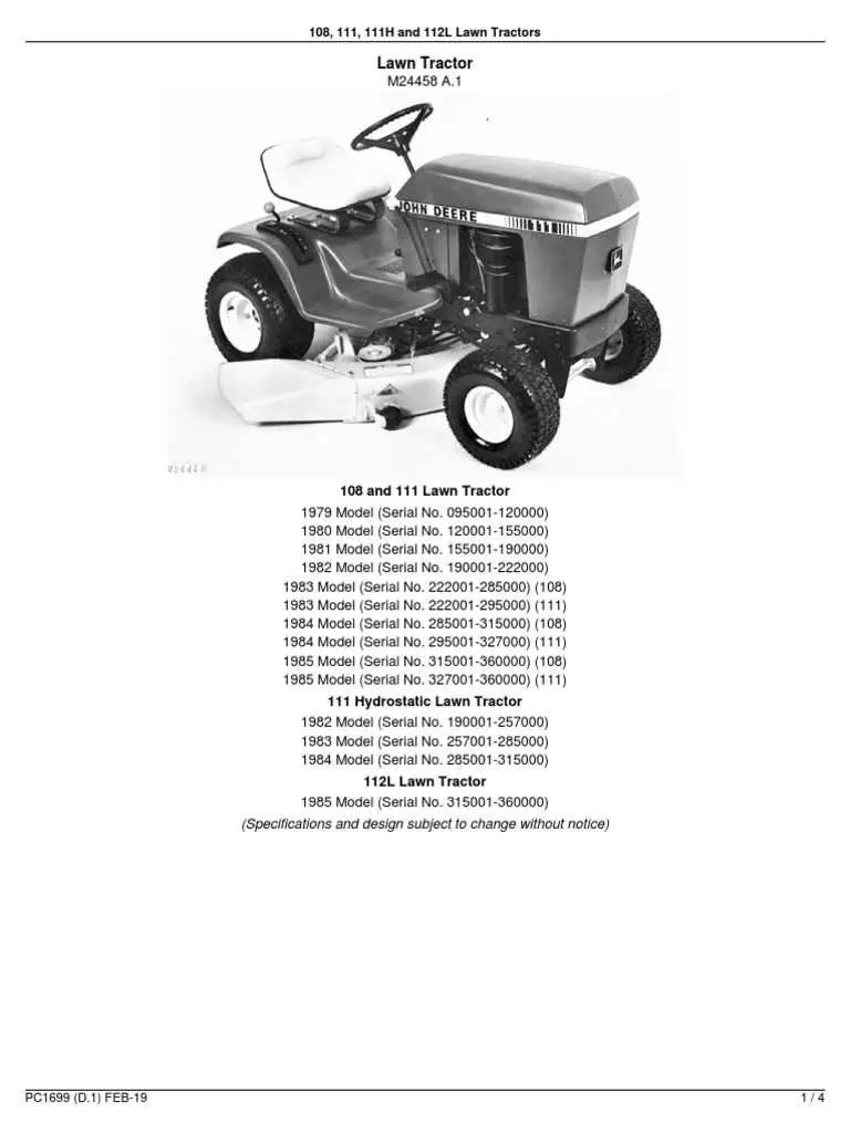 john deere 111 mower deck parts diagram