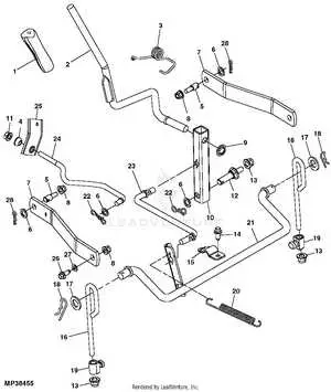 john deere 115 mower deck diagram