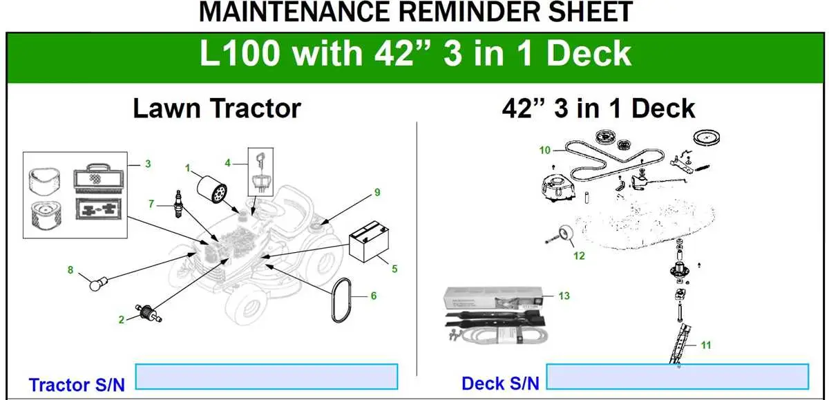 john deere 116 38 inch yellow mower deck parts diagram
