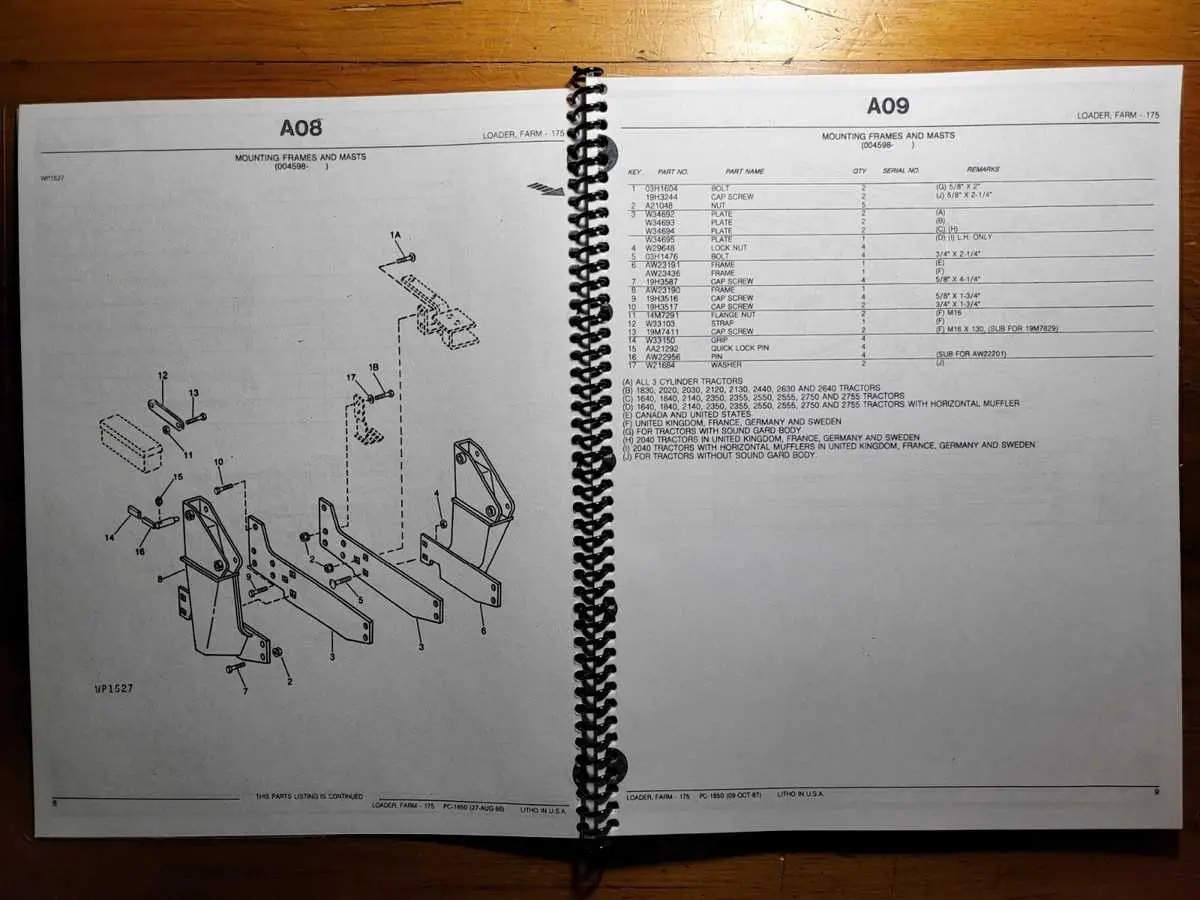 john deere 175 loader parts diagram