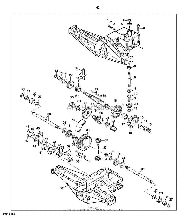 john deere 214 peerless transaxle parts diagram