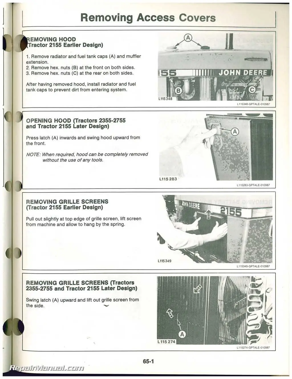 john deere 2155 parts diagram