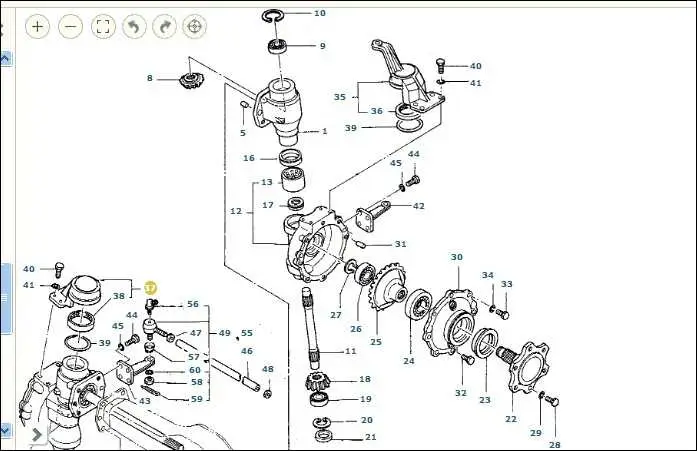 john deere 3038e front axle diagram
