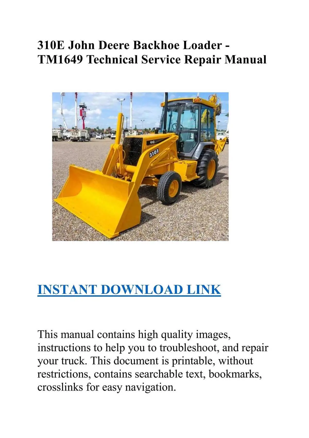 john deere 310e backhoe wiring diagram
