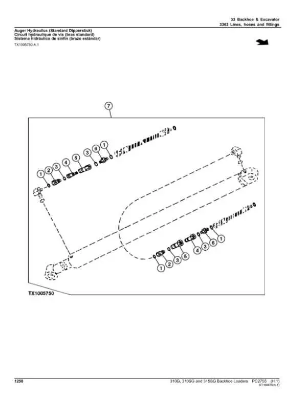 john deere 310g backhoe parts diagram