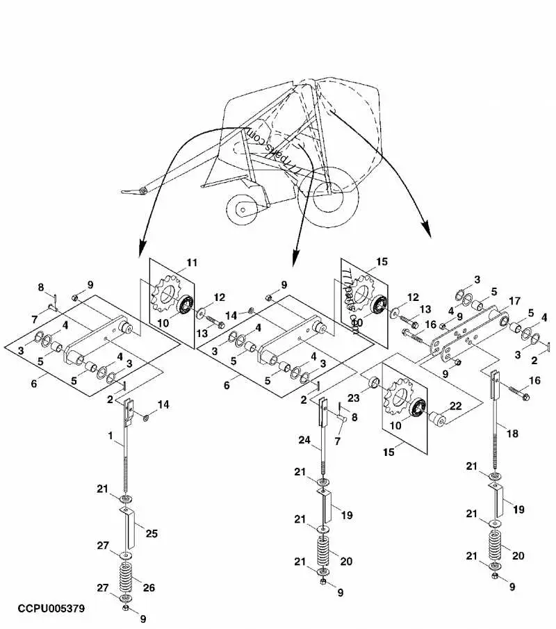 john deere 330 round baler chain diagram