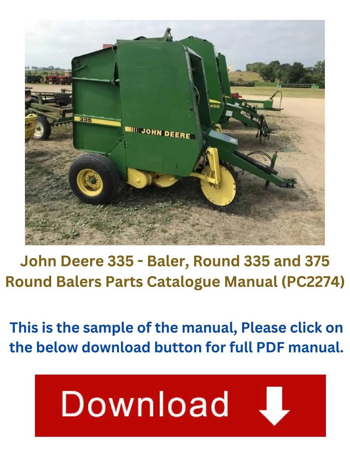 john deere 335 hay roller parts diagram