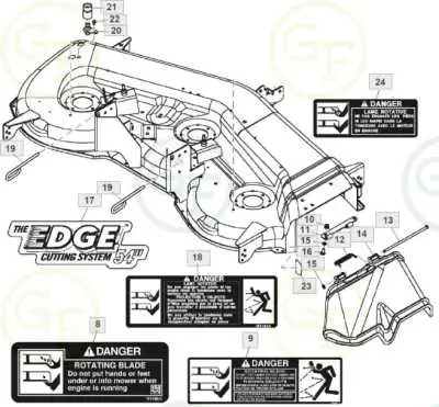 john deere 345 54 mower deck parts diagram