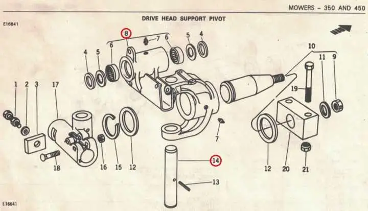 john deere 350 sickle bar mower gearbox diagram