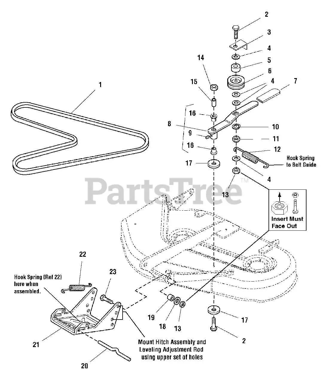 john deere 38 inch mower deck belt diagram