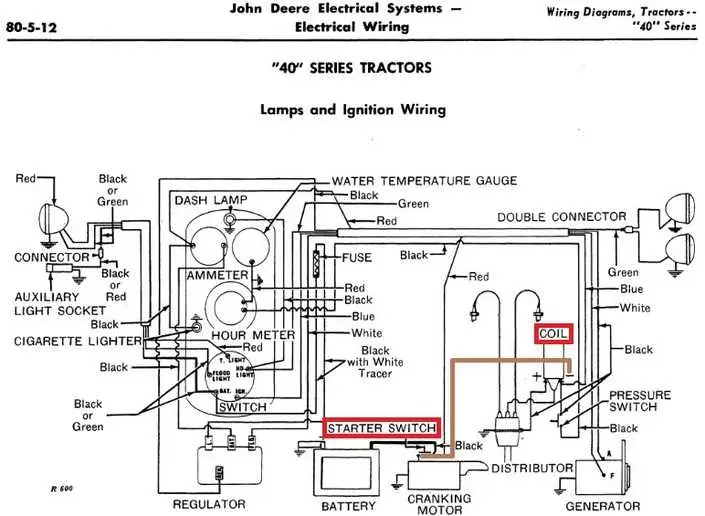 john deere 40 12 volt wiring diagram