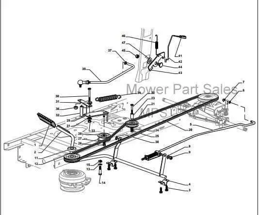 john deere 400 mower deck gear box parts diagram