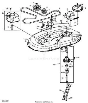 john deere 42 mower deck diagram
