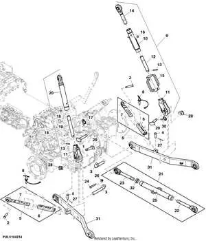 john deere 4230 3 point hitch arm bar diagram