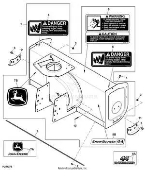 john deere 44 snowblower parts diagram
