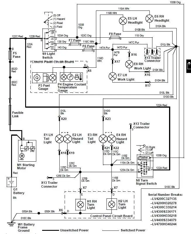 john deere 4440 light wiring diagram
