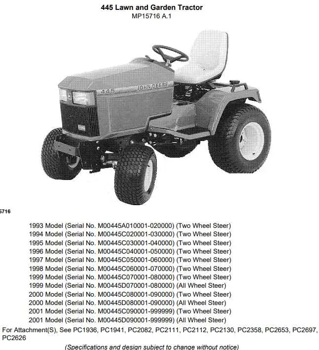 john deere 445 frame diagram