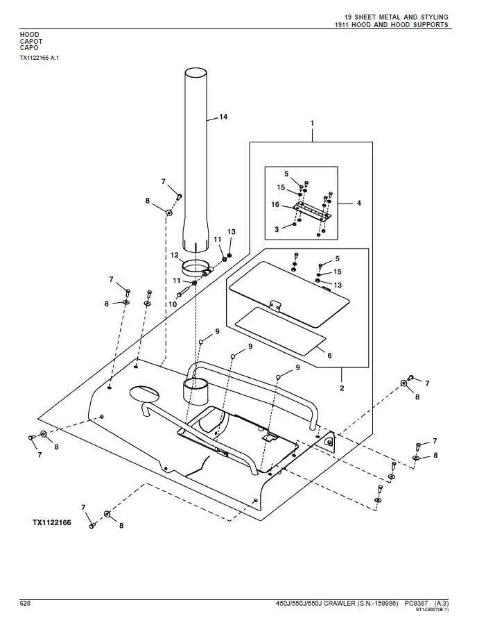 john deere 450j parts diagram