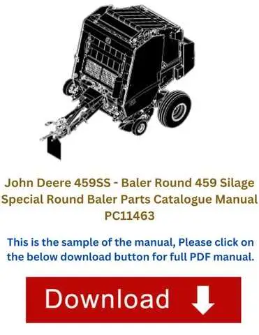 john deere 459 baler parts diagram