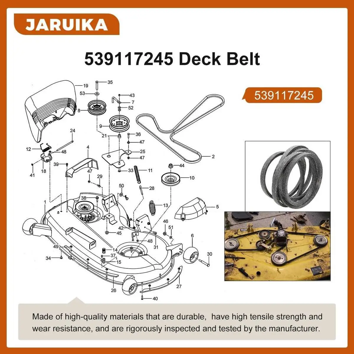 john deere 46 inch mower deck parts diagram