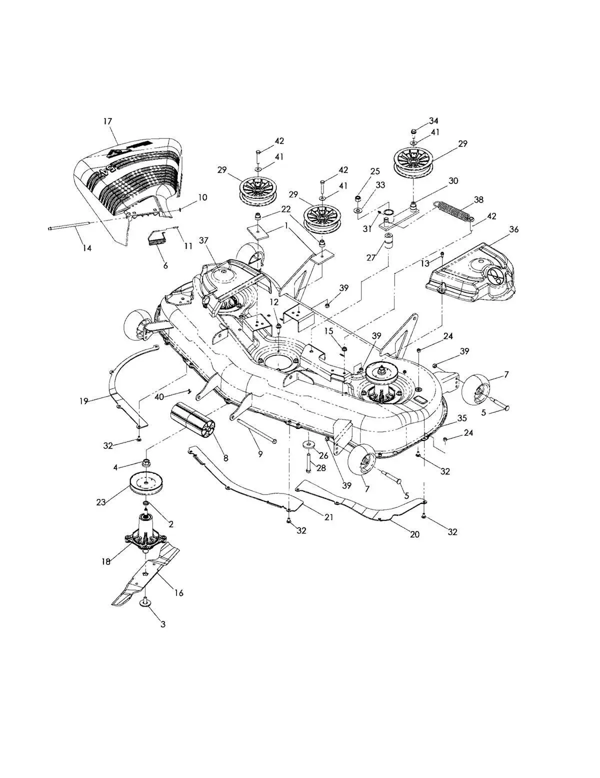 john deere 46 inch spindle parts diagram