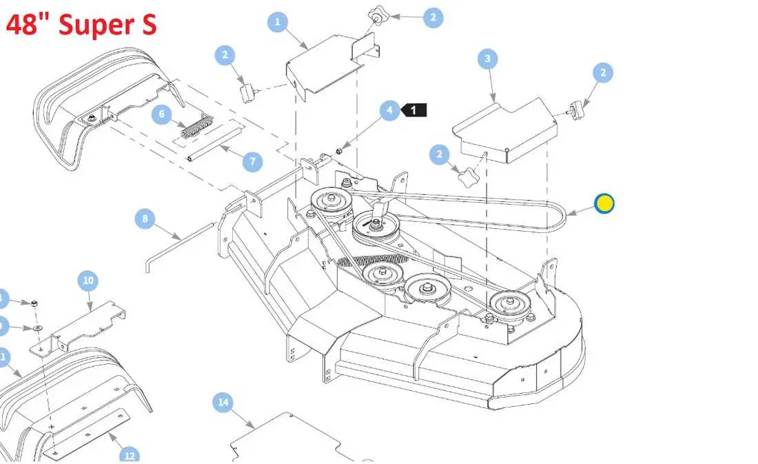 john deere 48 mower deck parts diagram