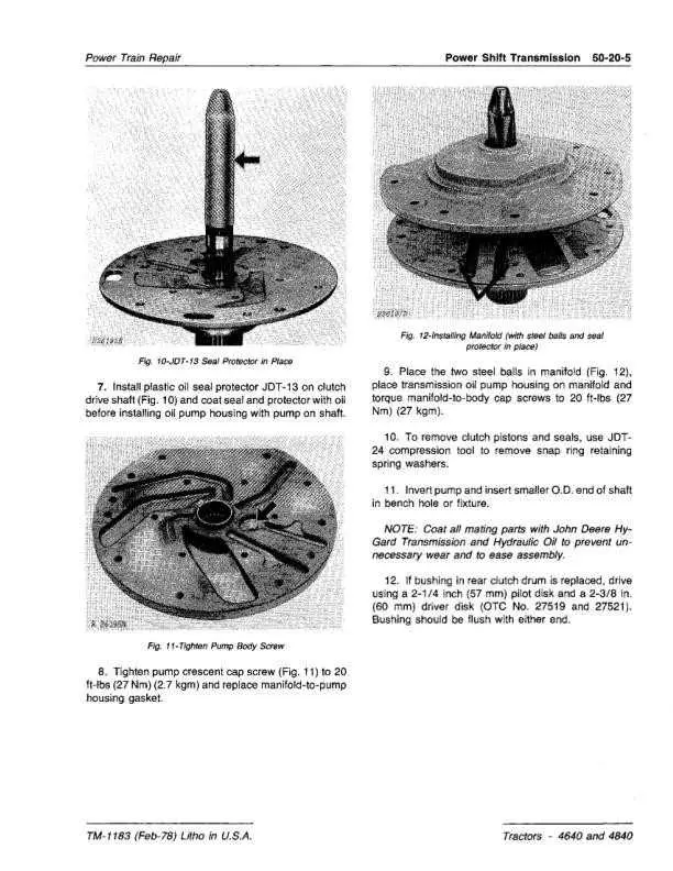 john deere 4840 gasket diagram