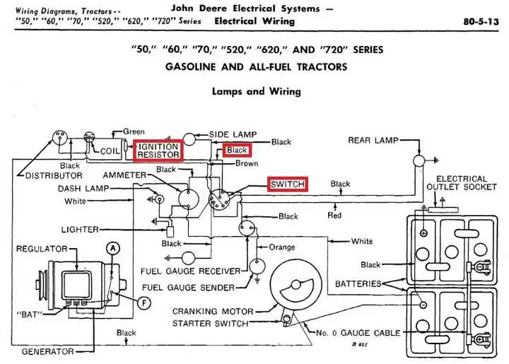 john deere 5 pin ignition switch circuit diagram