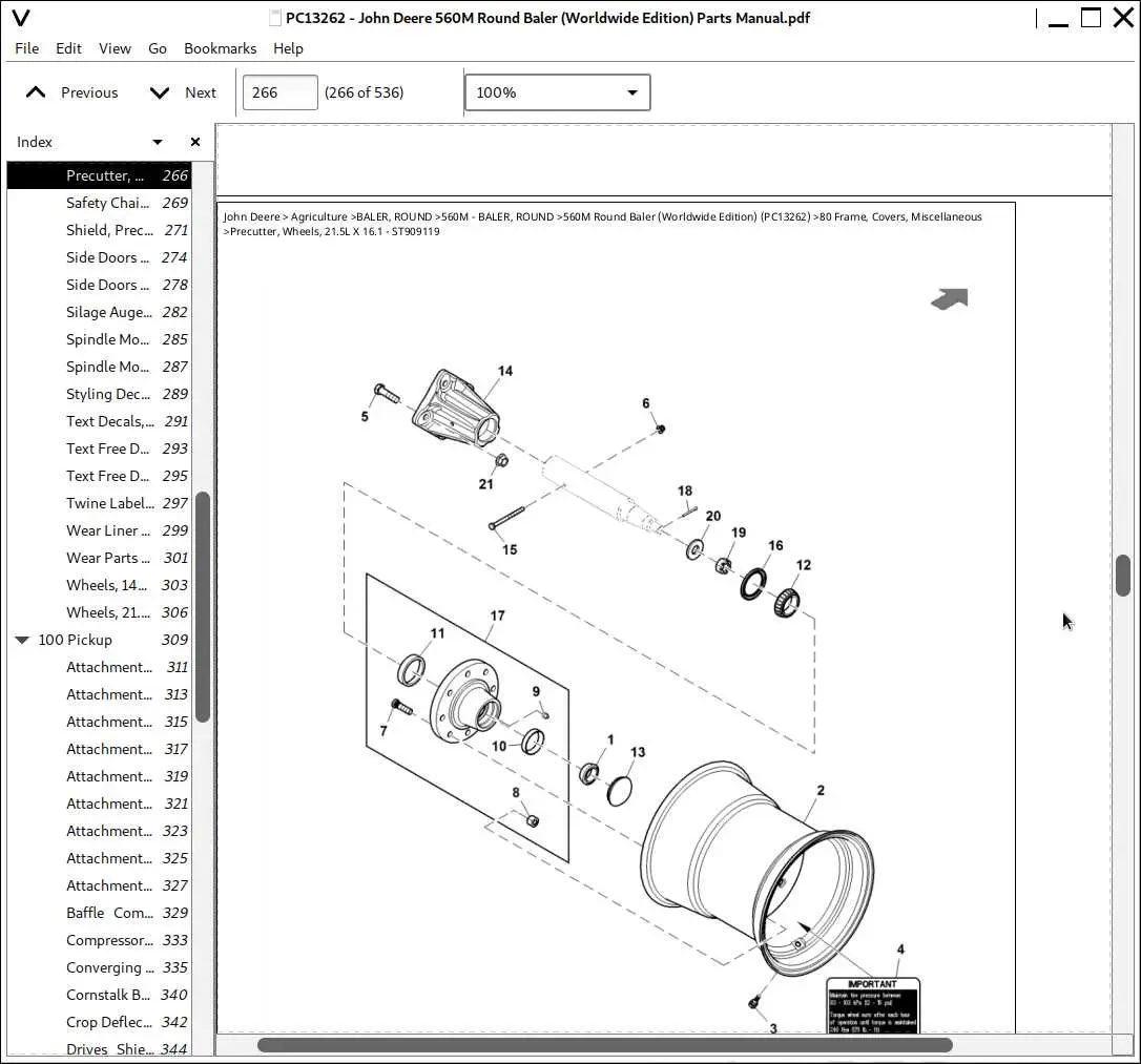 john deere 510 baler parts diagram