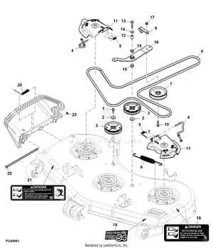 john deere 54 in deck belt diagram