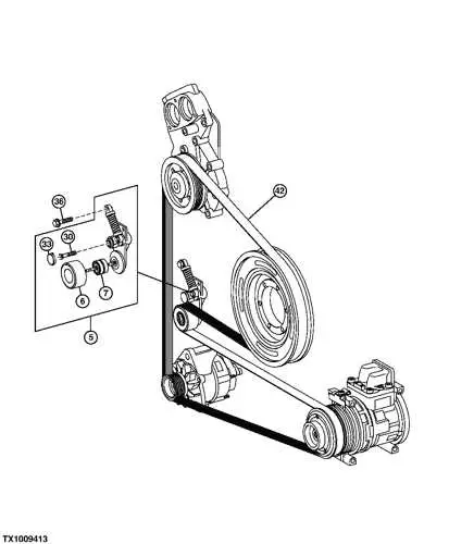 john deere 6400 serpentine belt diagram