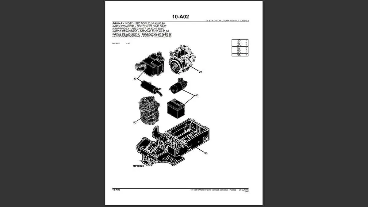 john deere 6x4 parts diagram