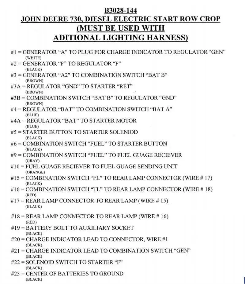 john deere 730 diesel electric start wiring diagram
