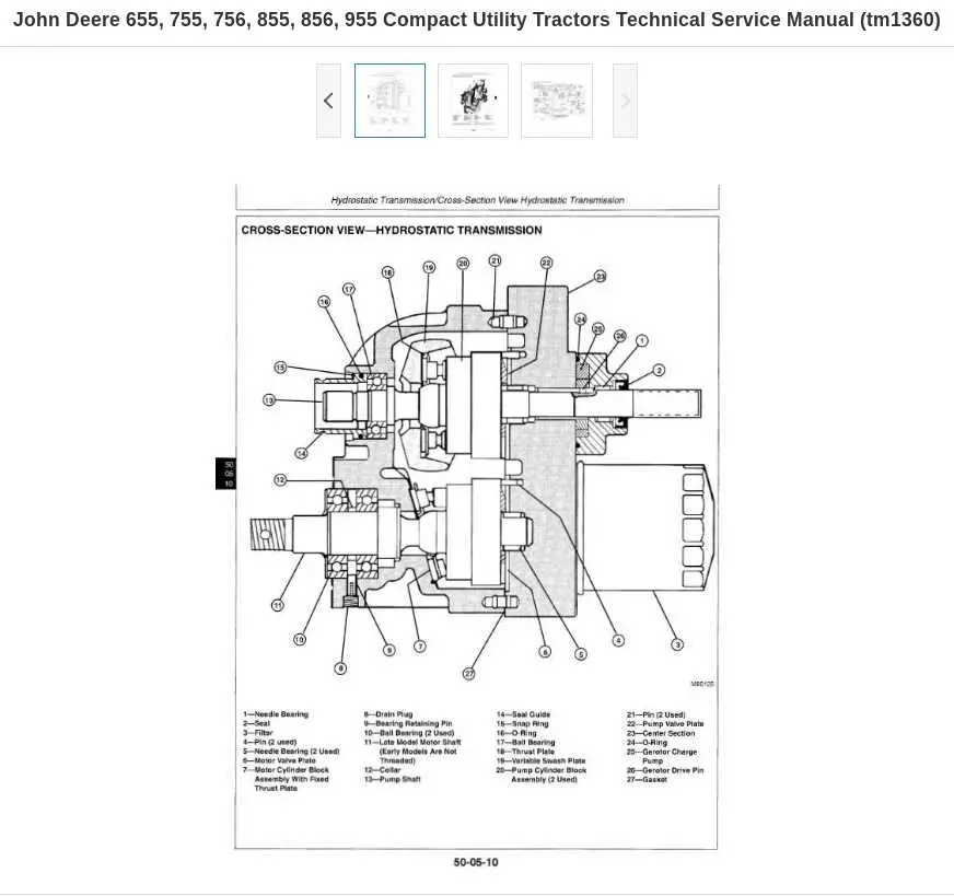 john deere 855 parts diagram