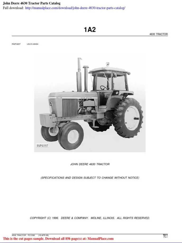 john deere 8630 parts diagram