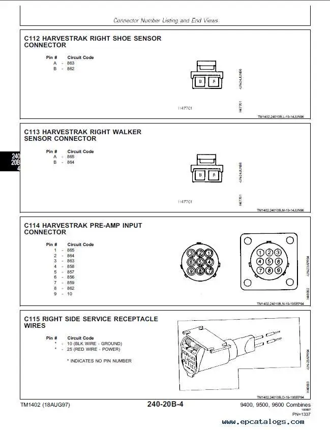 john deere 9500 combine wiring diagram