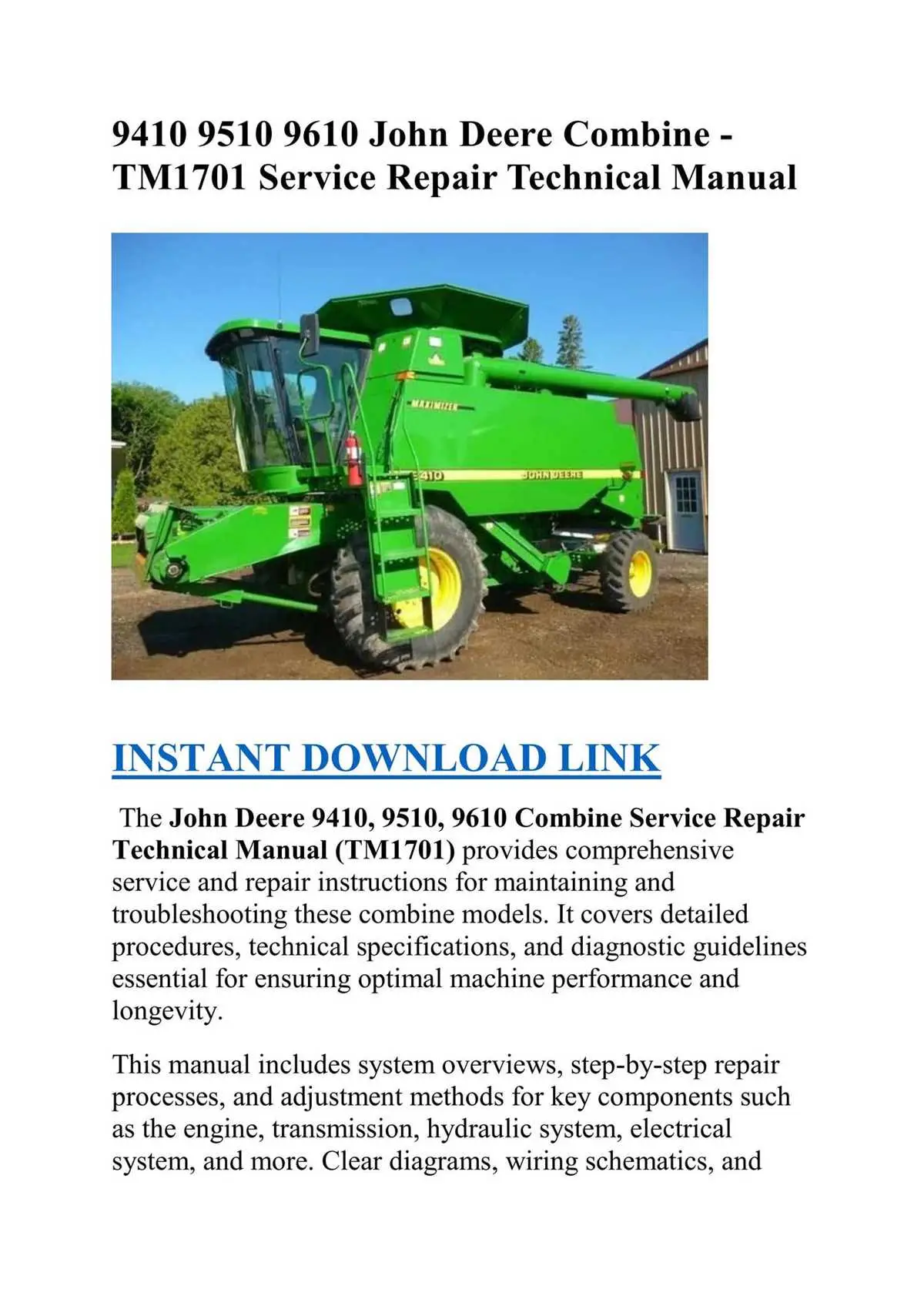 john deere 9610 combine wiring diagram