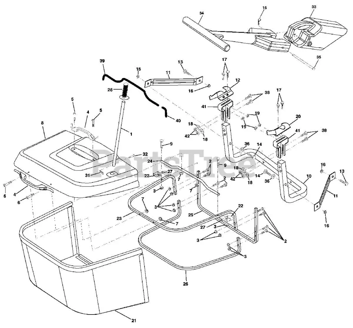 john deere bagger parts diagram