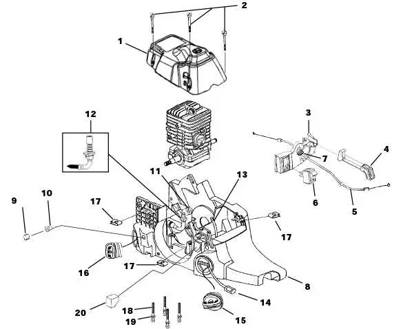 john deere cs56 chainsaw fuel line diagram