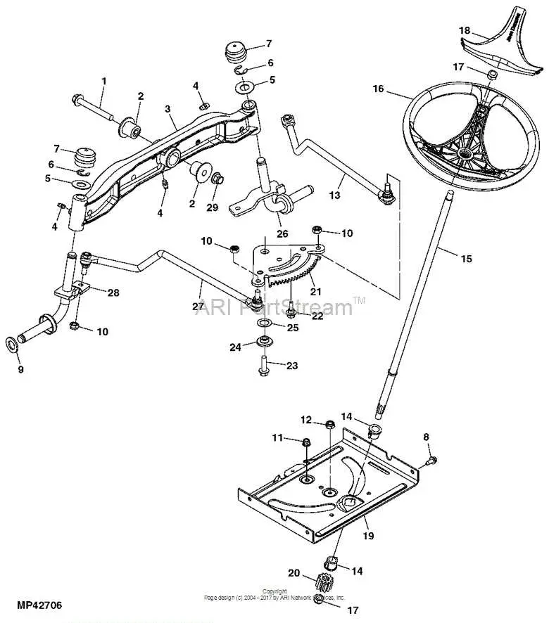 john deere d130 steering parts diagram